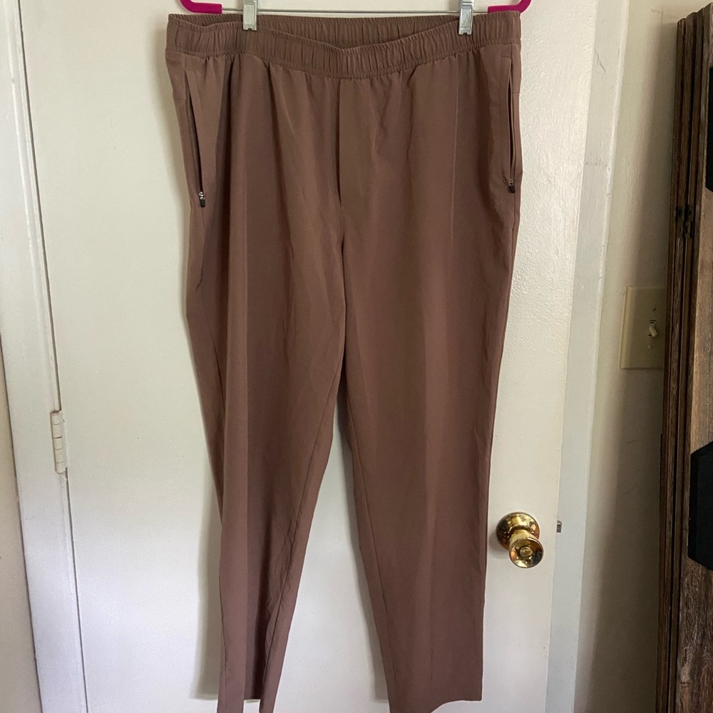 Men's Elastic Waist Casual Pants - Camal Brown